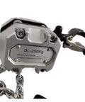 One Ton Aluminum Lever Hoist With Portable Chain Lifting Tackle Made For Light Job Site Work Featuring rugged alloy construction.