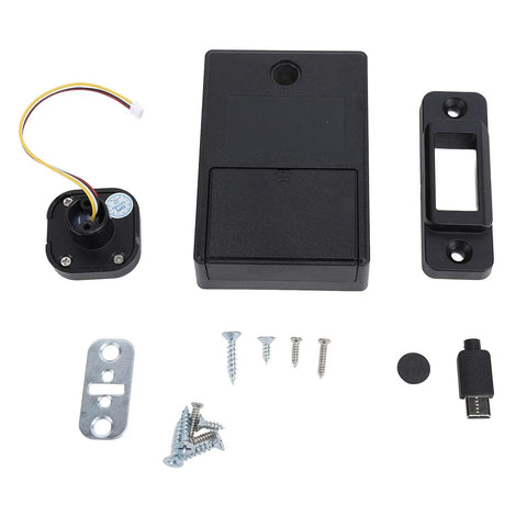 Components of Biometric Fingerprint Cabinet Lock Keyless Entry For Drawers And Wooden Cabinets Ultra Fast 0.5 Second Unlock