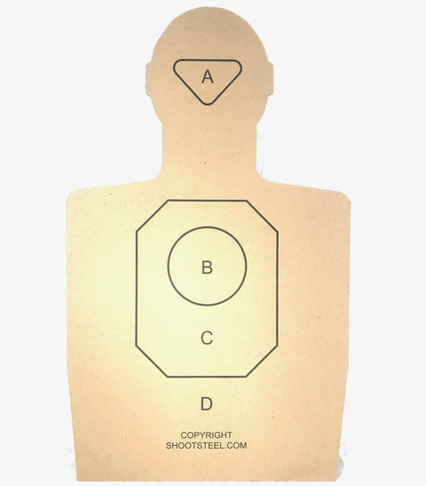 Anatomically Correct Cardboard Targets Pack Of 50 For Range-Ready Defensive Training, Double-Sided With A B C Scoring Zones On One Side