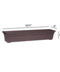 Brown Countryside Flower Box Planter 36 Inch Big Ol Lightweight Fade Resistant Plastic Garden Container For Indoor Outdoor Use