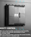 Smart 3D Printer Filament Dry Storage Cabinet Featuring Intelligent Auto Humidity Control close-up of humidity control panel.
