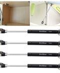4 Pack 10 Inch Cabinet Gas Struts 100N Lift Supports for Cabinets Kit With 8 Brackets And 20 Screws Included Pro Grade Soft Close Lids Opens Up To 100 Degrees Heavy Duty Black Cabinet Shocks