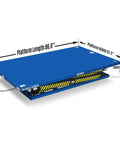 Heavy Duty Wireless Remote Electric Scissor Lift Table With 2200 Lb Capacity, Massive 86 Inch Platform, And Smooth Hydraulic Action For Serious Warehouse Jobs Or Heavy Machine Maintenance Tasks, 86.6x51.2 inch platform with 15.7 inch lowered height.