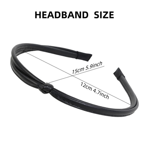 Super Snuggly 5 Piece Thin Leather Headband Set For Women With Cool Knotted Details And Major Comfort perfect for easy styling and twists.