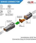 Deutsch DT Connector Kit For 2 To 12 Pin Plugs And Sockets Size 16 Contacts For 14 To 18 AWG Wire Installation Components