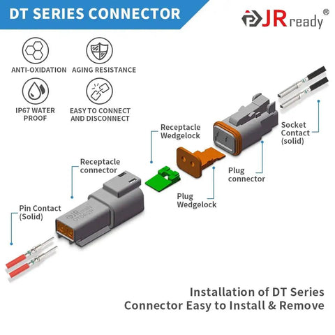 Deutsch DT Connector Kit For 2 To 12 Pin Plugs And Sockets Size 16 Contacts For 14 To 18 AWG Wire Installation Components