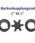 1 Inch To 1 Inch L-Jaw Flexible 3 Piece Coupling Set With Buna N NBR Rubber Spider HT250 Steel For Log Splitter Power Transmission