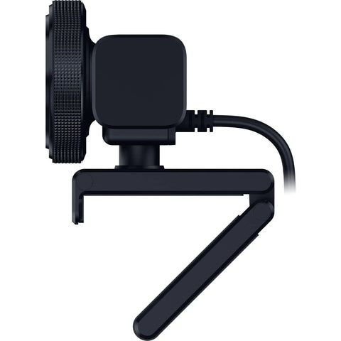 Side view of Premium 1440P 60 Fps Webcam With Lightning Fast Auto Focus For Seamless Streaming And Dope Video Calls Straight Up Game Changer Usb Plug And Play Camera For Streamers In Black.