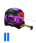 Three In One Digital Laser Tape Measure With 197ft 60m Laser Distance Meter And 16ft 5m Tape Measure Cross Line Projection AutoLock And Ft In M Unit Switch For Measuring Area Volume And Pythagorean, black purple
