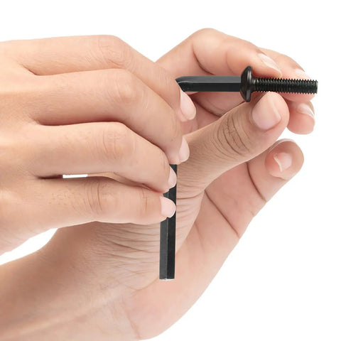 Super Sleek L-Shaped Hex Key Set With Carbon Steel Wrenches For Bike Repair And Motorcycle Maintenance You Gotta Have This Essential Multi Tool Kit, black L-shaped hex key in hand
