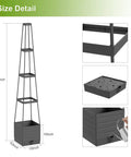 Two Pack Raised Garden Bed Tomato Planter With Trellis And 57 Inch Tomato Cage Plant Support Self Watering Planter dimensions and features
