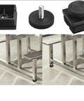 Adjustable Leveling Feet Kit For Furniture 16 Sets 38x38mm Square Tube Insert M8 Thread Glide Levelers for desks, black, floor protection.