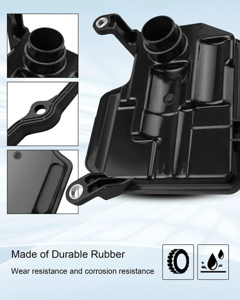 Audi Q3 Transmission Filter With Pan Gasket Drop In Fit For Volkswagen Arteon Atlas Tiguan 2018 Through 2022 Replacement V105611 0440407 09P325429 Premium Auto Transmission Filter Kit For Smooth Shifts And Long Lasting Performance, black rubber gasket