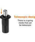 Telescopic design of 24 Pack Black Plastic Cabinet Door Repair Pins Heavy Duty Spring Loaded Damper Replacement Hardware.