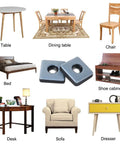 Teflon Furniture Sliders 20 Piece Set 1 Inch Square Glides For Carpet And Hardwood Floors Heavy Duty Scratch Resistant Chair Pads on furniture.