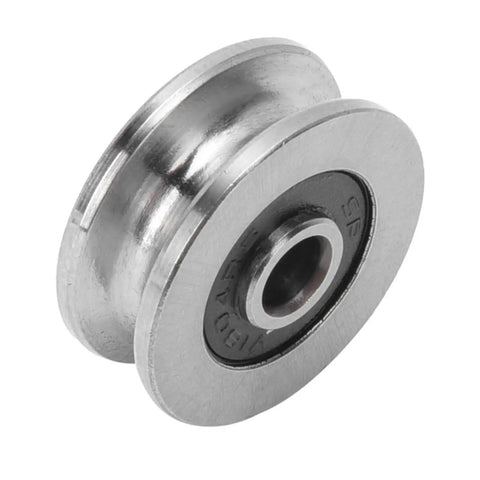 Genuine 4X18X8MM V Groove Ball Bearings delivering slick smooth rolling action and doggoned tight alignment for low noise motor operations.
