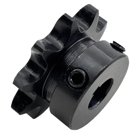 40B10-1/2 Heavy-Duty ANSI 40 Roller Chain Sprocket Type B, 1/2 Inch Bore, 10 Teeth, Hardened 1045 Steel, Side View