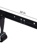 Rock Solid Adjustable Bed Frame Extension Brackets With Bolt On Footboard Attachment Kit For Headboard Only Queen King Full And Twin Beds No Sweat Setup Rugged Build, showing a durable steel bracket with dimensions.
