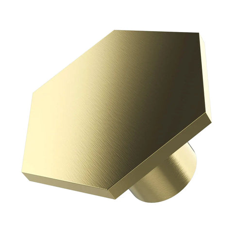 Brushed Gold Hexagon Cabinet Knobs And Drawer Pulls, 12 Pack, 1-1/3 Inch, solid brass hardware with hexagonal design