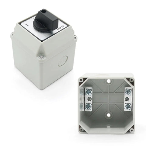 Heavy Duty Rotary Selector Switch 20A 440V Two Pole Three Position Cam Switch with eight terminals shown and open box