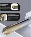 Carbide chamfer end mill, 60-degree V-groove, 1/4 in shank, 4 flutes, ZrN coating — front view