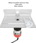 Built Tough Aluminum Router Table Insert Plate With Alignment Rings For DIY Woodworking Benches, featuring clear scale and wear-resistant design.