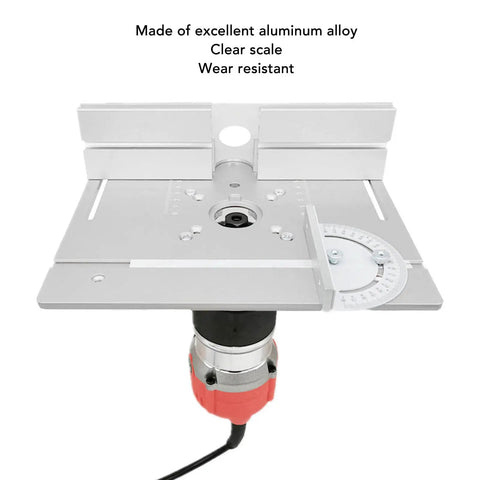 Built Tough Aluminum Router Table Insert Plate With Alignment Rings For DIY Woodworking Benches, featuring clear scale and wear-resistant design.