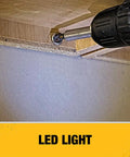 Go-To 20V Max Cordless Compact Hammer Drill Driver With Brushless Motor in use with LED light and ergonomic grip
