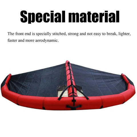 Inflatable Wing Surfing Gear For Beginners 4m2 Wing Foil Kit, black and red wing with window and reinforced stitching