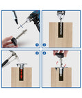 Steps demonstrating installation of 4Pcs Heavy Duty Swivel Leveling Feet M8 M10 M12 for uneven furniture legs.