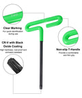 Heavy Duty T Handle Hex Key Wrench T40 Torx Star 6 Point T Key Hexagon Wrenches Spanner Repair Tool With Cushion Grip For Durable High Torque And Rust Resistant Black Oxide Coated CR V Steel 160mm Long Arm, green T40 Torx wrench