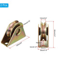 Heavy Duty V Groove Caster 2 Pack Sliding Gate Wheels, 100mm carbon steel wheels with dimensions for driveway gates.