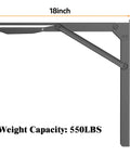 Tough As Nails Folding Shelf Brackets with 18 inch length, rust resistant design, supporting 550 lbs for DIY builds.