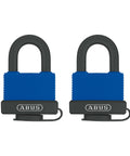 Two Pack Weatherproof Pad Locks With Keys For Outdoor Storage And Marine Use 1.92 Inch Wide Keyed Alike Rust Resistant