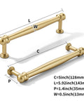 Sturdy As A Rock 10 Pack Premium Brushed Gold Cabinet Pulls 5 Inch 128Mm Hole Center Heavy Duty Kitchen Drawer Hardware.