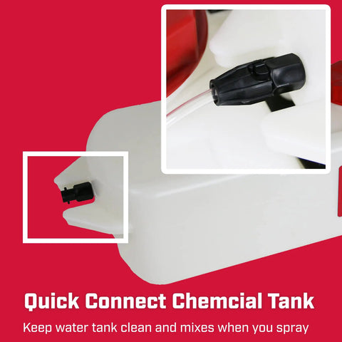 Close-up of Tow Behind Spot Sprayer With Dual Tank Design quick connect chemical tank on translucent white background