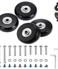50mm Replacement Luggage Wheels Set For Suitcases And Travel Bags 4 Silent PU Swivel Casters With Bearings, axles, and tools included