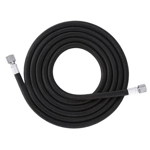 High Quality Eva Airbrush Hose 6 Foot Length with 1/8 to 1/4 Inch Adapter Fittings, black flexible design for smooth painting.