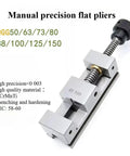 Professional Grade Right Angle Vise For CNC Milling Machines Boasting Dead Accurate Alignment Secure Holding Power Rock Solid Steel Flat Jaw Clamps for precise workholding with manual flat pliers.