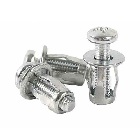 Heavy Duty 2 Pack Petal Rivet Expansion Plugs With Nut Jack Threaded Screw Anchors, carbon steel construction for drywall.