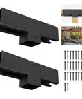 Steel Pergola Kit With T Shaped 3 Way Corner Brackets For 4x4 Lumber Posts, metal accessory with screws for DIY projects, Pack Of 2.