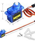 SG90 micro servo with cables and accessories from A2212 1400KV Brushless RC Motor With 30A ESC And SG90 Micro Servo 8060 Propeller Set.