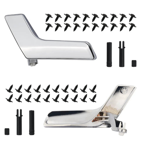 Dope Chrome Interior Door Handle Repair Kit For Mercedes Benz W204 X204, shown with screws and components, left front or rear driver side.
