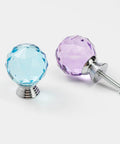 Dang Fancy 30mm Diamond Cut Crystal Cabinet Knobs With Clear Gold Alloy Base Super Smooth Drawer Handles For Kitchen Cupboards Dresser Wardrobe Furniture 6 Pack Solid Glass Pulls Pretty Darn Beautiful in blue and purple