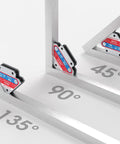 Top Shelf 4 Piece Welding Magnet Set With 25 Lb Holding Power for 45, 90, and 135 degree metal clamping angles.