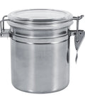 Heavy Duty Airtight Stainless Steel Coffee Canister Keeps Your Daily Grind Fresh And Locked Tight For Kitchen Storage, medium jar.