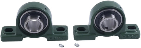 Dual 1-5/16 Inch Pillow Block Mounted Ball Bearings With Solid Cast Iron Base Self Aligning Chrome Sealed UCP207-21 P2B-SC-105 NP-21