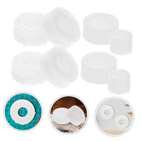 No Sweat Two Sets Grinding Wheel Diameter Sleeves Plastic Bushing Adapter Kit For Bench Grinder, set of 2, white plastic, various sizes.