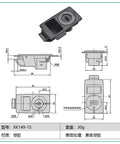 Heavy Duty Black Cabinet Door Latch Lock With Retractable Spring Loaded Panel Design For Secure Storage And Sleek Drawer Hidden Locking Mechanism That Is Easy To Install And Holds Tight, showing dimensions and design details.
