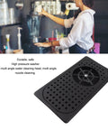Heavy Duty 304 Stainless Steel Glass Rinser Countertop Pitcher Washer With High Pressure Jet Built In Drain Drip Tray Hose Perfect For Bars Restaurants Coffee Shops And Home Kitchens Sleek Black Finish Is A Smooth Operator No Sweat Setup in use at a bar.